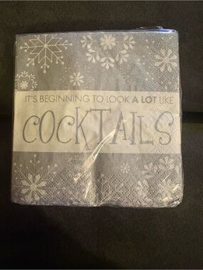 🔥5 FOR $25🔥 Holiday 'Cocktails' Paper Napkins